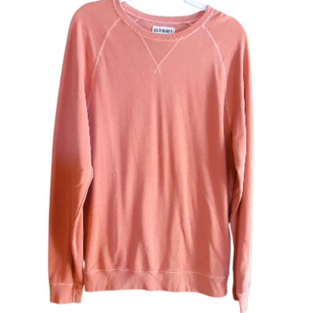 Old Navy Bittersweet Orange Crew Neck Lightweight L/S Swearshirt Men's Med